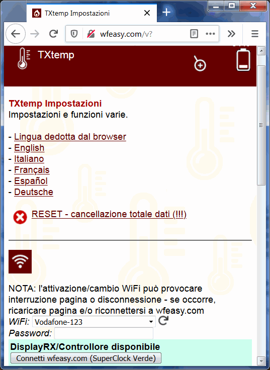 temperatura WiFi GSM automazione